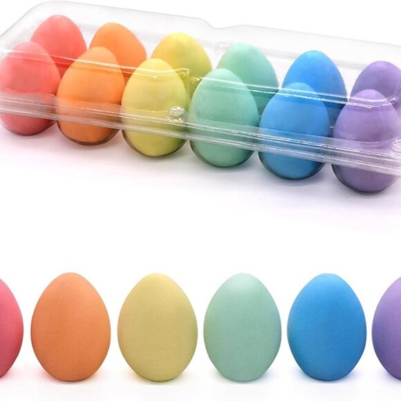 NEW 12PCS Sidewalk Chalk for Kids, Chalk Eggs Easter Basket - Picture 1 of 8